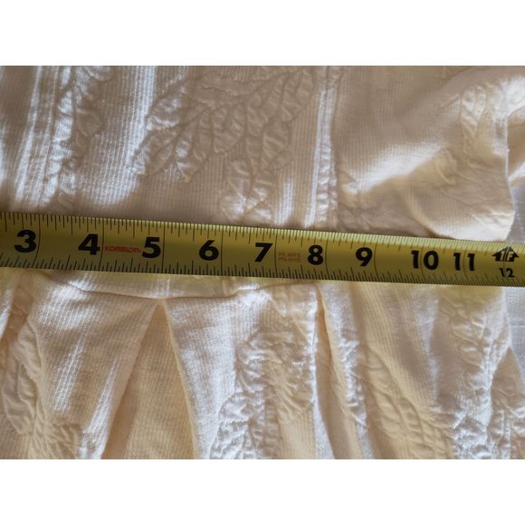 Moda INTL vintage skater dress size Medium long sleeve quilted cream - Picture 10 of 13